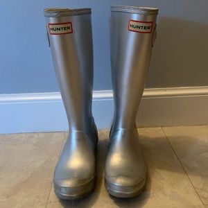 Kids Hunter metallic rain boots